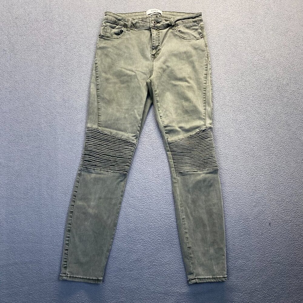 Pistola Moto Skinny Jeans Women’s Size 30 Olive Green Mid Rise Stretch Pants